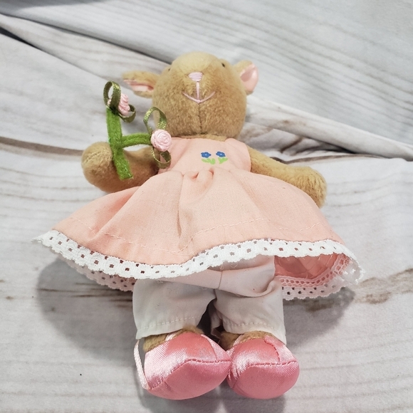 Rosie Rabbit Sylvia Long Mother Goose Plush Doll Mini Pink Floral 6 Inch 2000 - Picture 5 of 11